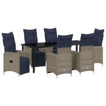 GKHPYURE Grey PE Rattan Patio Set 7 Pieces