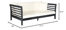 Safavieh Outdoor Collection Malibu Acacia Wood Cushion Day Bed Dark Slate Gray/Beige