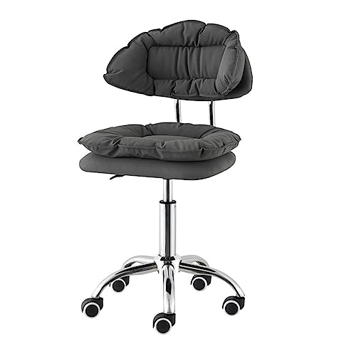TEMKIN Bar Stools 360° Swivel Barstool Chairs with Back Adjustable Height Bar Chairs Modern Pub Kitchen Counter Height Patio Seating Steel Bistro Pub Chairs (Color : Black, Size : 43 * 77~90cm)