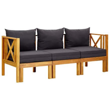 KUPTYERFG Extendable 3-Seater Patio Bench Daybed Solid Acacia Wood