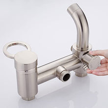 GVBNOTT N/A Outdoor Shower Fixture, Triple Function Brushed Nickel System, Wall Mounted Sus304 Stainless Steel Faucet Set with Hand Spray, 8" Rain Head,B，A