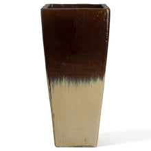 Emissary Home and Garden Tall 15 in. Cream/Java Ceramic Square Planter (15 in. L x 15 in. W x 35 in. H) with Drainage Hole