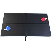 Yoptote 6ft Mid-Size Pool Table with Table Tennis Top and Accessories Black+Red