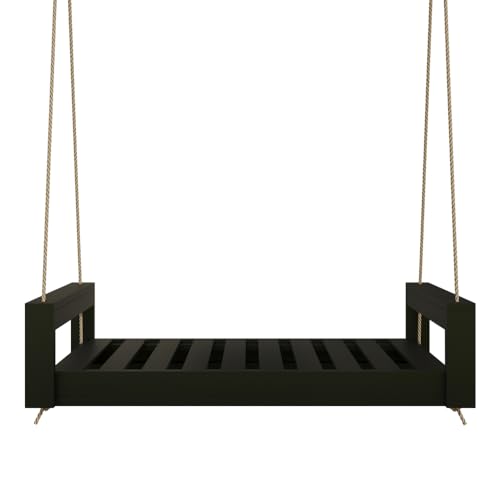 Amish Casual The Lancaster Amish Crafted Porch Daybed Swing, Made in The USA from Kiln Dried Pine (5 Foot, Black Paint)