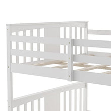 Harper & Bright Designs Full Over Full Low Bunk Bed with Ladder White
