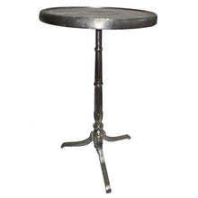 Benzara 41 Inch Plant Stand Table, Round Top, Turned Base, Modern Silver Aluminium