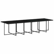 LKJephalotrope 17-Piece Garden Dining Set, 16-Seater Black Poly Rattan Patio Furniture Set with Large Dining Table and Cushioned Chairs for Outdoor Backyard Parties and Large Gatherings