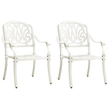 HKTMGDNG 3-Piece White Cast Aluminum Bistro Set with Umbrella Hole