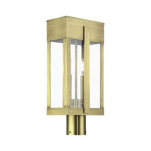 Livex Lighting, 28964-01, Berksford Collection, 2 Light Antique Brass Large Outdoor Post Top Lantern with Clear Glass