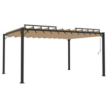 HKTMGDNG 9.8x13.1 Ft Louvered Gazebo Aluminum Outdoor Pergola Taupe
