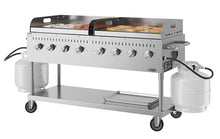 60 in. 8-Burner Commercial Outdoor Propane Gas Grill with Two 30 in. Griddles in Stainless-Steel, ETL Listed (CGKIT6-G30G30)