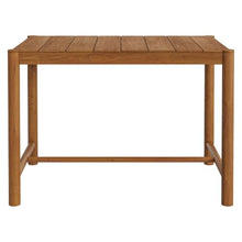 Modway Eleni 56-Inch Outdoor Teak Wood Bar Table in Natural – Rectangular Patio Bar Table with Slatted Top for Patios, Decks, Or Gardens