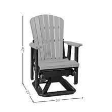 Outdoor Escape Gray Swivel Glider Chair, Light Gray Black, Heavy Duty Polyethylene, Coastal Outdoor Seating, All Weather Patio