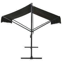 FMPGJLYH Free Standing Awning 197 x 118 Inches, Anthracite Powder-Coated Steel Frame Retractable Shade Canopy for Garden Patio Backyard Deck