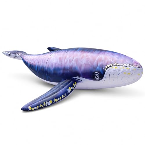 20FT Giant Inflatable Whale with Blower and LED Lights, Realistic Ocean Animal Inflatable Decoration for Outdoor Events, Stage Display, Ocean Theme Party and Festival Decor