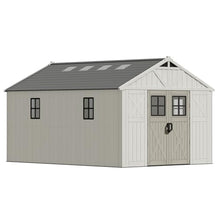 Devoko 10x14 FT Resin Outdoor Storage Shed with Floor, Beige