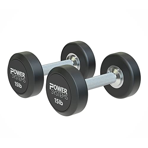 Power Systems ProStyle Round Rubber Dumbbell Pairs (70) Black