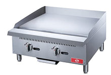 Commercial Countertop Griddle, ETL 24" Flat Top Grill Natural Gas (NG) / Propane, 2 Burners - 60000BTU