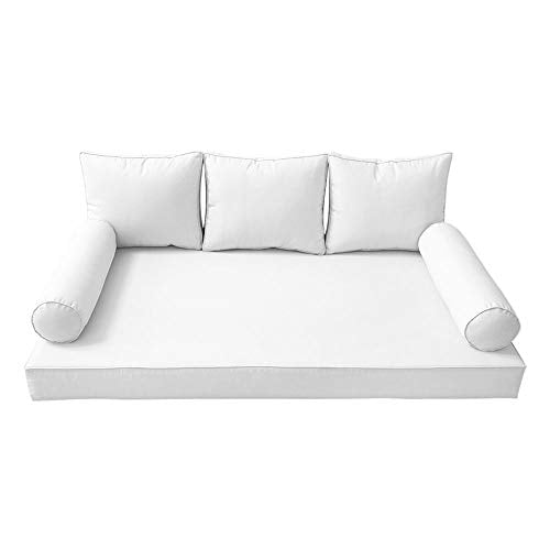 DBM IMPORTS Style3 6PC Outdoor Daybed Mattress Cushion Set Twin-XL White