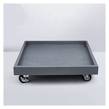SDVantage Plant Saucers Square Flower Pot Tray On Wheels,Planter Pot Tray for Garden Indoor Outdoor,Square Plant Saucer Caddy Plant Dolly,Movable Flower Pot Tray Planter Pallet for Home,Grey-28Cm