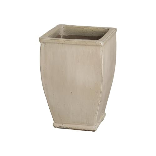 Emissary - Square Planter, Distressed White 13x20 H