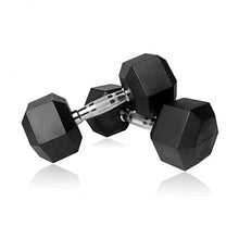 HAJEX Rubber Hex Dumbbell Medium Weight Stack Black