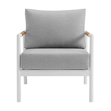 Armen Living Royal Modern Outdoor Patio Conversation Set 4 Piece White
