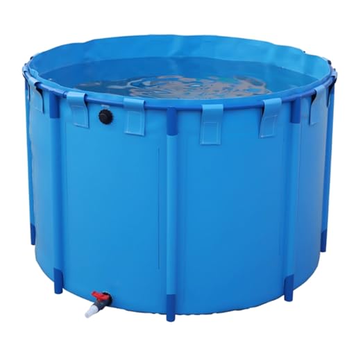 LZMZMQ Large Round Above-Ground Pools, Lightweight Outdoor Relax Pool Framed with Support, Ultra Big Indoor Farming/Children's Pools Saltwater Pool(1.5X1M/1700L/450GAL)