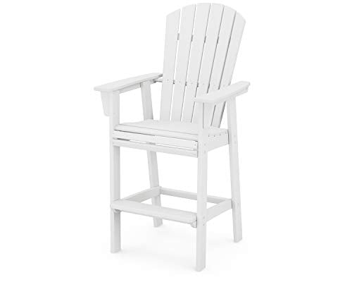 POLYWOOD® Nautical Curveback Adirondack Bar Chair in White