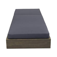 Christopher Knight Home Abraham Outdoor Acacia Wood Chaise Lounge with Cushion Set of 2 Gray Finish + Dark Gray