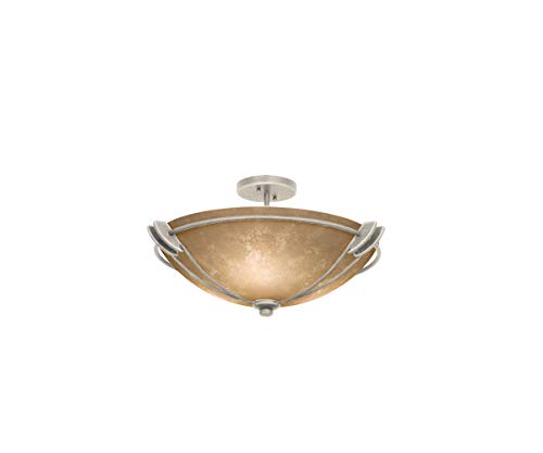 Kalco Lighting Kalco 4848FC/VIC Three Light Semi Flush Mount from Grande Collection, Multicolor