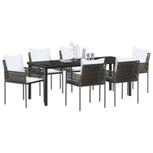LKJVFCPW 7 Piece Outdoor Dining Set, Weather-Resistant PE Rattan Patio Furniture with Table and 6 Chairs, Modern Garden Seating for Backyard Deck