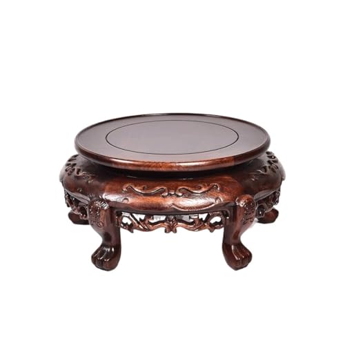 QUANGJN Pcs Plants Saucers Wooden Buddha Vase, Round Base, Fish Tank Base, Bonsai Flower Stand Plant Pot Saucers,