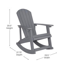EMMA + OLIVER Gray Adirondack Rocking Chair, 2-Pack