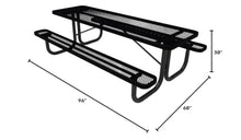 COATEDOUTDOORFURNITURE 8Ft Rect Picnic Table, Expanded, Black
