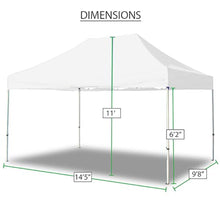 King Canopy Tuff Tent 10-Feet by 15-Feet Instant Pop up Canopy, 1-Inch White Aluminum Frame, Guy Ropes and Stakes, White Cover