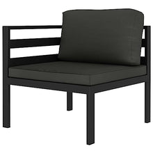LKJephalotrope 11 Piece Patio Lounge Set, Aluminum Outdoor Sectional Sofa with Cushions, Modular Garden Furniture Set for Backyard, Deck and Porch, Anthracite