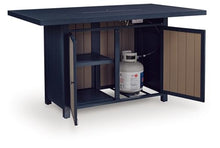Signature Design by Ashley 1-Piece Outdoor Bar Table with Fire Pit, Blue