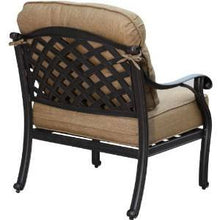 Nassau Outdoor Patio Club Chair Dark Bronze Cast Aluminum Set of 2, Walnut Cushions