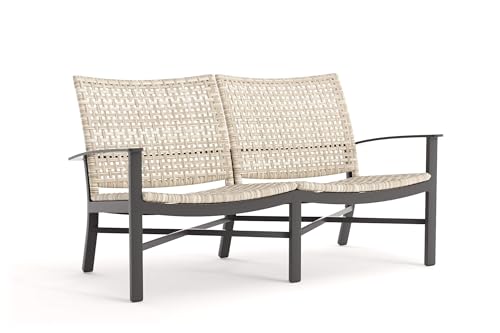 Winston Jasper Loveseat Textured Pewter Frame Finish/Beechwood Weave