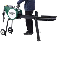 12 Ton Electric Log Splitter, Double Flywheel Log Splitter, 110V 60HZ 2HP 16A, Electric Wood Splitter With Mobile Wheels