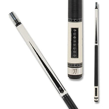 KATANA KAT01 Pool Cue Cream Stained with Smoke Pearlite and Black_Rectangles Smoked Stacked Diamonds 20oz Cream and Smoked Black
