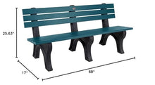 Aurora Traditional 6 ft Park Bench, Nantucket Blue