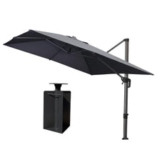 OROTLECT 132'' X 108'' Rectangular Cantilever Gray Umbrella With Base In Ground And Crank Lift Counter Weights Included