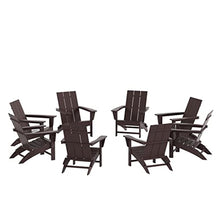 WestinTrends 8-Piece Modern Poly Folding Adirondack Chair Set Dark Brown