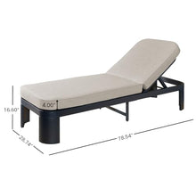 Christopher Knight Home Tidi Acacia Wood Chaise Lounge Chair Outdoor Set of 4, Poolside Sun Lounger Recliner, Patio Outdoor Chaise Lounge with Cushions, Adjustable Single Lounge Sofa, Black+Beige