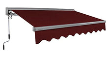 ADVANING Classic Series 10'X8' Manual Retractable Awning, 100% Acrylic UV+ Sun Shade Canopy, Burgundy (Solid), MA1008-A108H