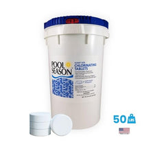 Pool Season Chlorine Tablets 3 Inch for Swimming Pools, 50 lb Bucket