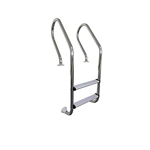Swimming Pool Ladder Stainless Steel 2-Level and 3-Level Non-Slip Pedals Swimming Pool Bracket Escalator Large Private Swimming Pool Ladder Entertainment Facilities (Silver 138cm)