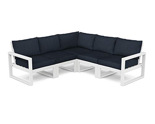 POLYWOOD® Edge Deep Seating Set, White/Marine Indigo